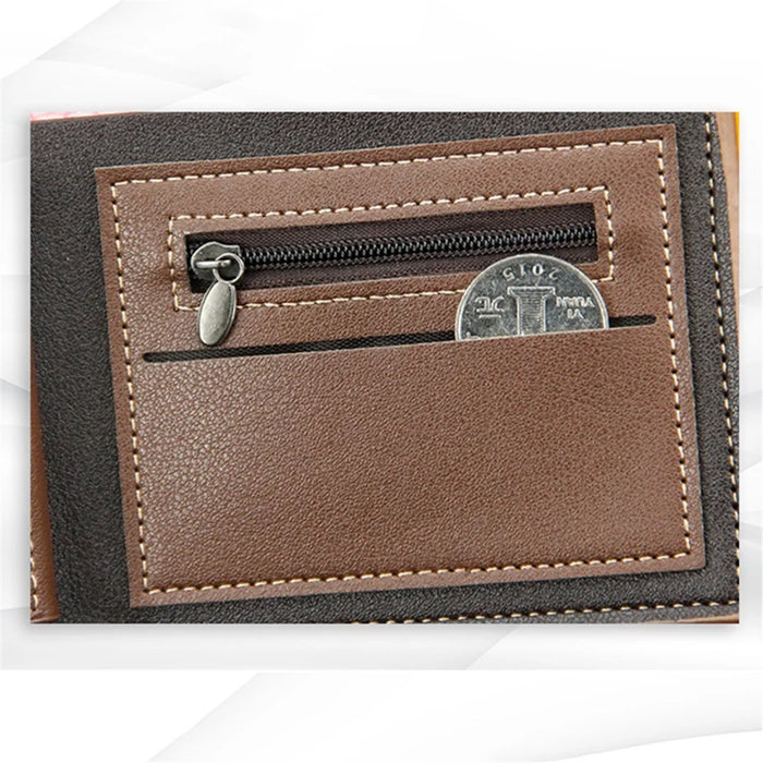 MENBENSE D3301-4 Men's Wallet PU Leather Card Case Billfold Change Storage Pouch - Dark Brown - 7