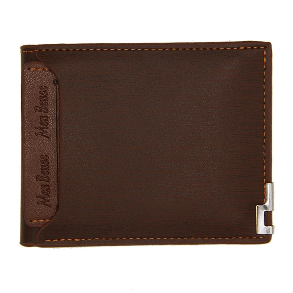 MENBENSE 119B-189 Men's Card Case Billfold Wallet PU Leather Change Storage Pouch - Light Brown - 1