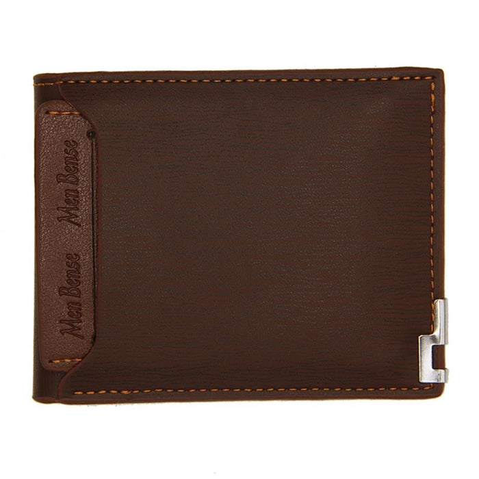 MENBENSE 119B-189 Men's Card Case Billfold Wallet PU Leather Change Storage Pouch - Light Brown - 1