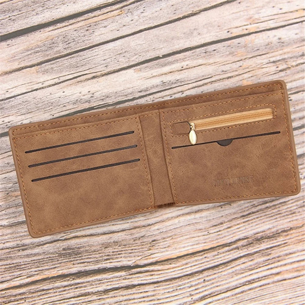 MENBENSE Matte Texture Wallet Men's Billfold PU Leather Cash Money Storage Pouch - Coffee - 2