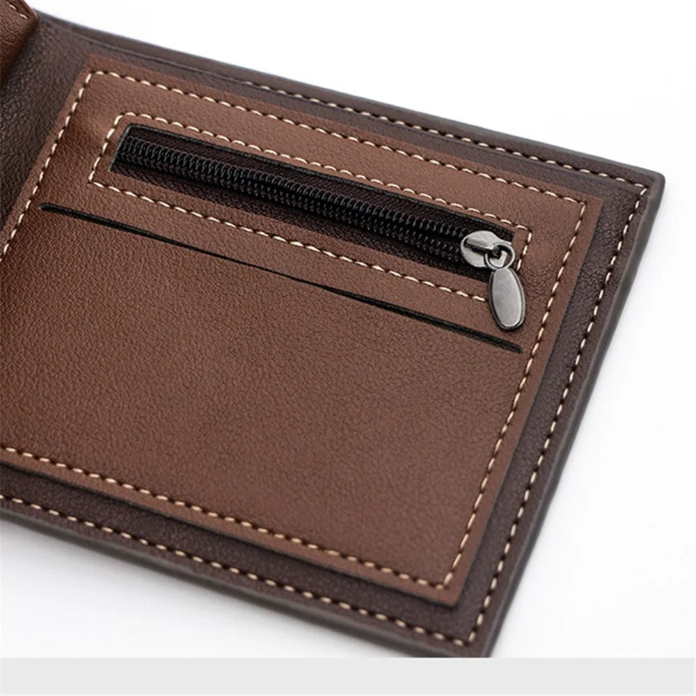 MENBENSE D3301-19 PU Leather Billfold Men's Wallet Multiple Card Slots Storage Pouch Mini Handbag - Blue - 3