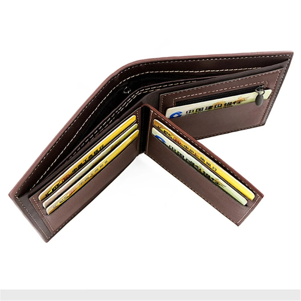 MENBENSE D3301-19 PU Leather Billfold Men's Wallet Multiple Card Slots Storage Pouch Mini Handbag - Blue - 4