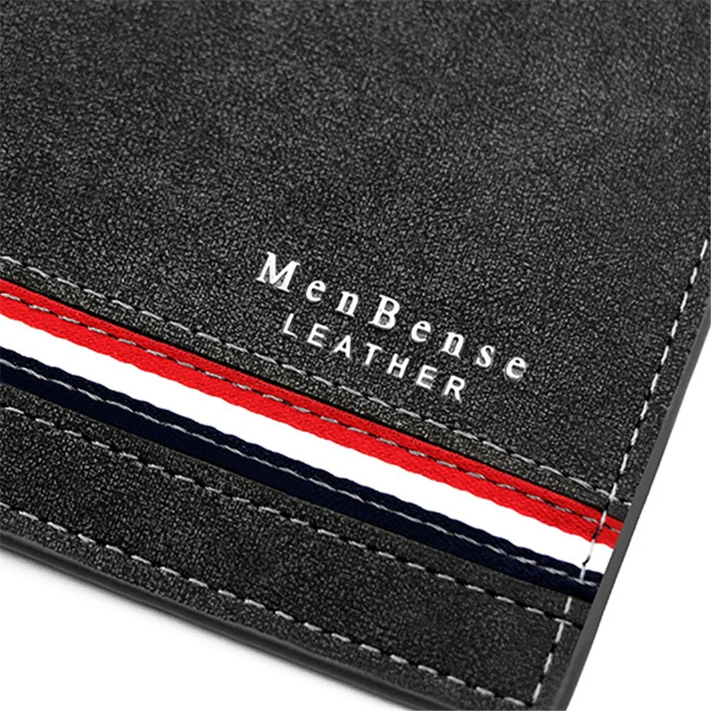 MENBENSE D3301-19 PU Leather Billfold Men's Wallet Multiple Card Slots Storage Pouch Mini Handbag - Blue - 5