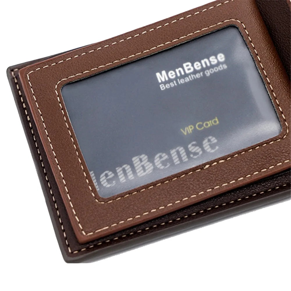 MENBENSE D3301-19 PU Leather Billfold Men's Wallet Multiple Card Slots Storage Pouch Mini Handbag - Blue - 7