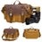 S8 Casual Outdoor Crossbody Bag Waxed Leather + Canvas Single Shoulder Travel Bag - Yellow - 3