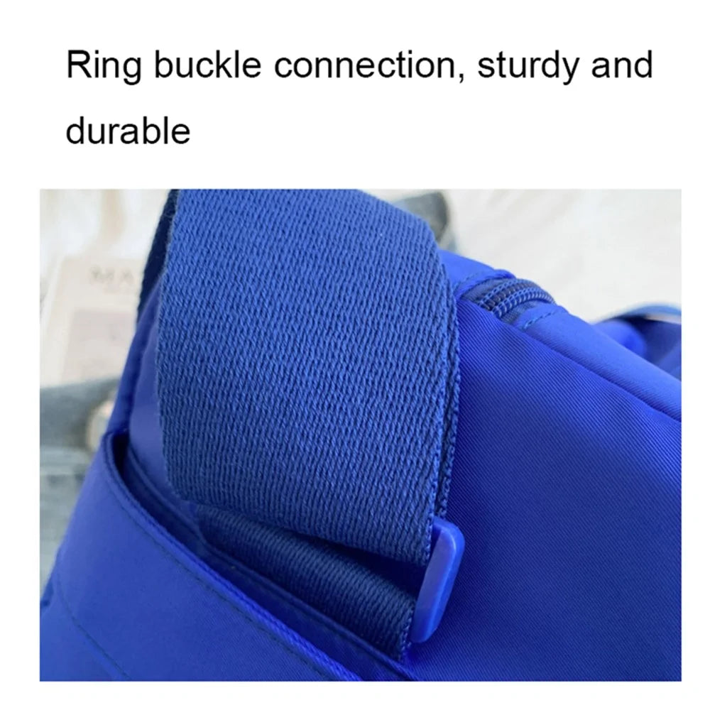Nylon Sports Gym Bag Duffle Bag Weekend Overnight Shoulder Bag Handbag - Blue - 7