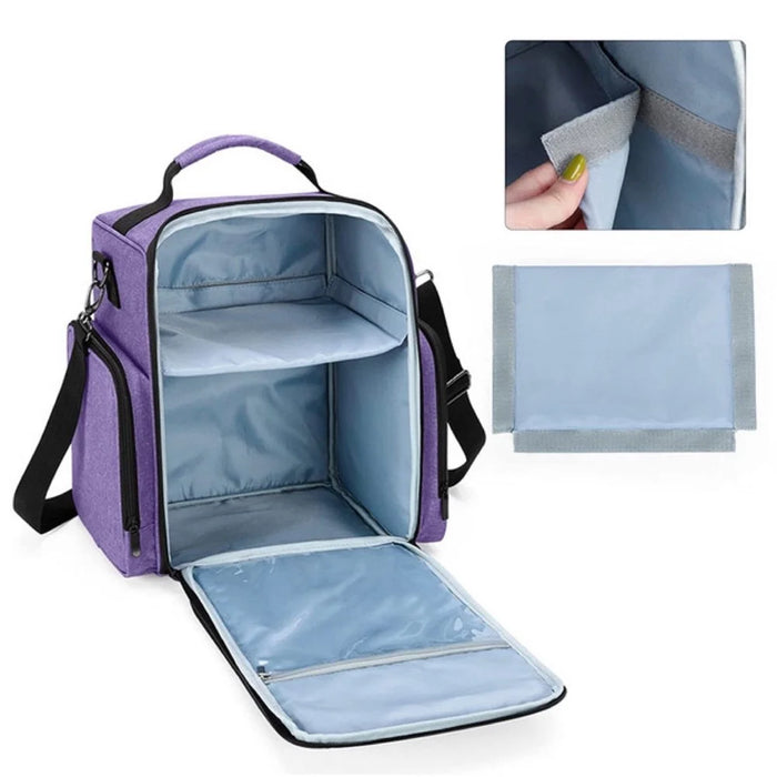 Double Layer Nail Polish Organizer Bag with 2 Removable Pouches and Tools Storage Sections - 3
