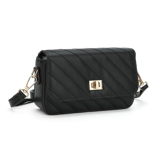 BAELLERRY N8639 Large PU Leather Crossbody Bag Women's Daypack Shoulder Bag - Black - 1