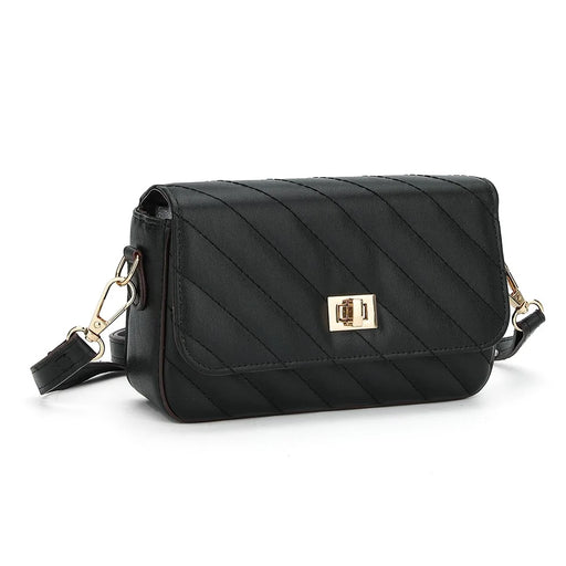 BAELLERRY N8639 Large PU Leather Crossbody Bag Women's Daypack Shoulder Bag - Black - 1