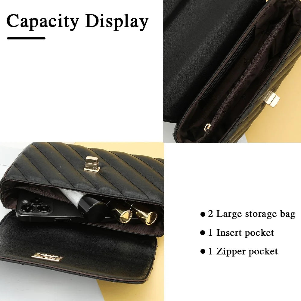 BAELLERRY N8639 Large PU Leather Crossbody Bag Women's Daypack Shoulder Bag - Black - 2