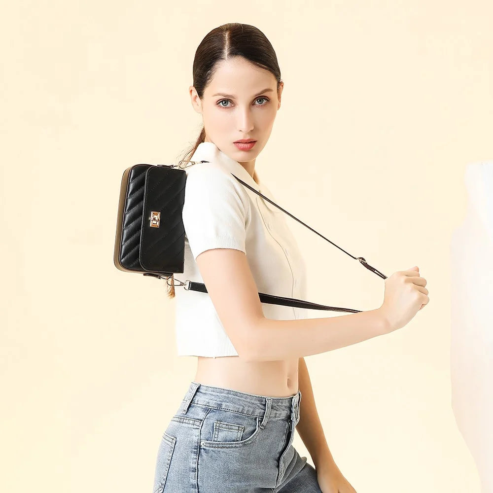 BAELLERRY N8639 Large PU Leather Crossbody Bag Women's Daypack Shoulder Bag - Black - 5