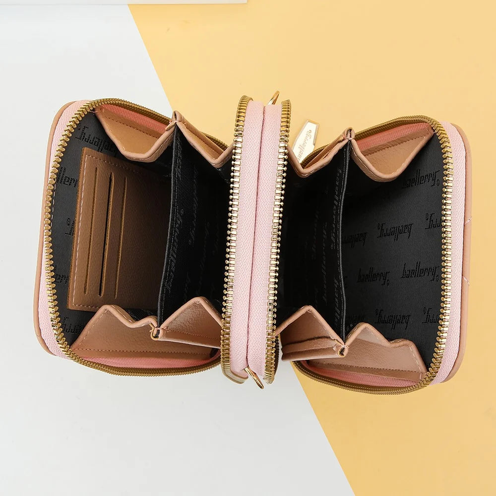 BAELLERRY N0111 Zipper Design PU Leather Crossbody Bag Phone Pouch Shoulder Bag for Travel, Daily Use - Pink - 3