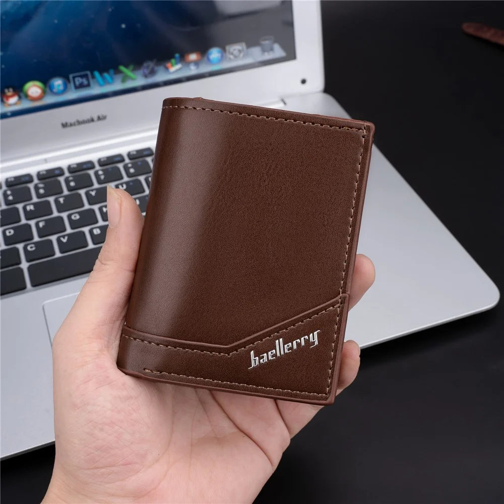 BAELLERRY K9214 Men's Card Holder Case PU Leather+Metal RFID Blocking Wallet with Pop-Up Design - Brown - 7