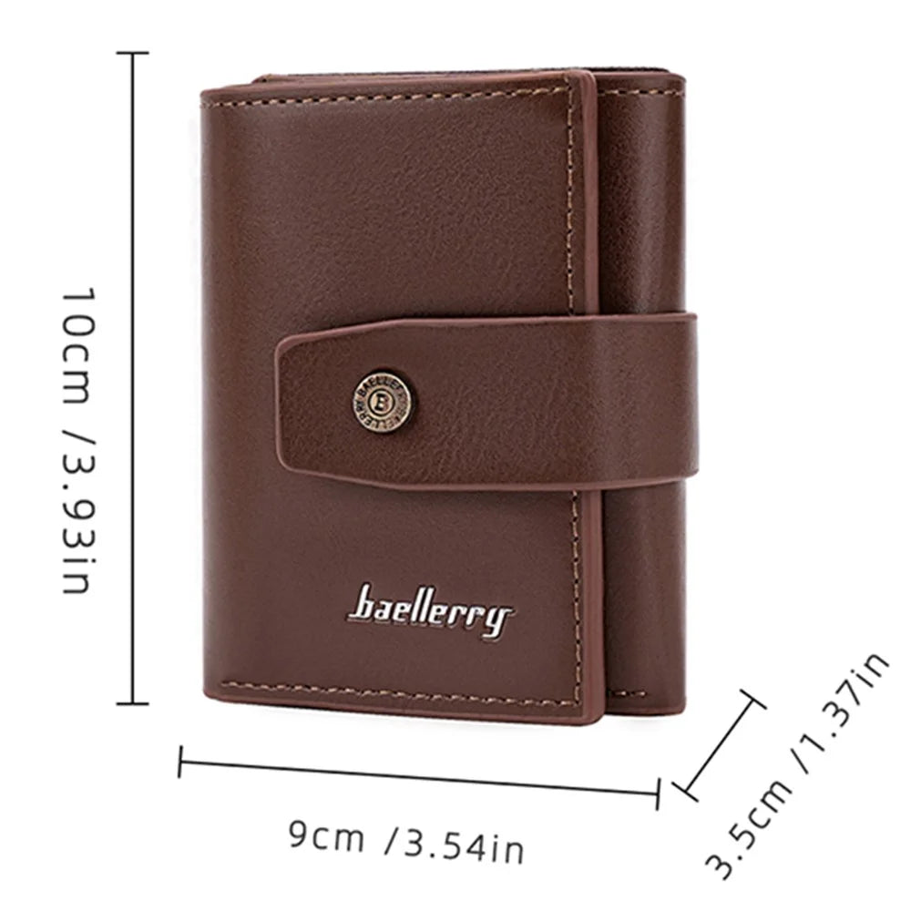 BAELLERRY K9218 RFID Blocking PU Leather Billfold Wallet Aluminum Pop-Up Card Holder - Brown - 7