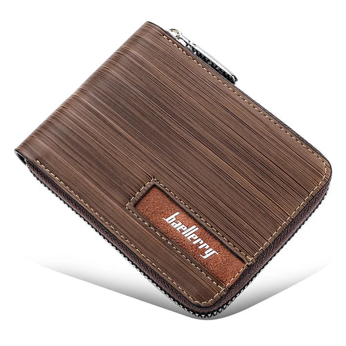 BAELLERRY D5109 PU Leather Zippered Wallet for Men RFID Blocking Card Slot Coin Purse Clutch Bag - Coffee - 1