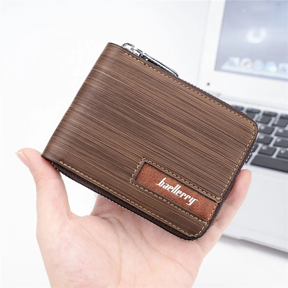BAELLERRY D5109 PU Leather Zippered Wallet for Men RFID Blocking Card Slot Coin Purse Clutch Bag - Coffee - 6