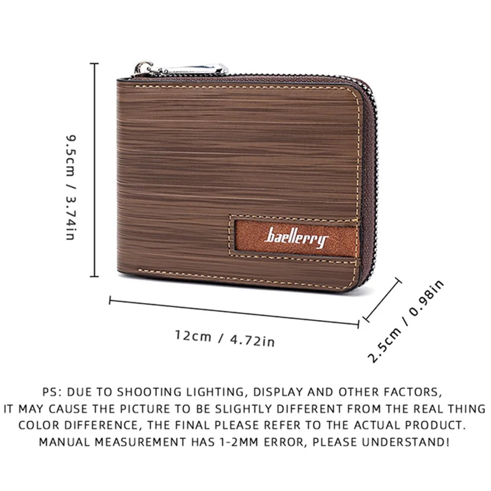 BAELLERRY D5109 PU Leather Zippered Wallet for Men RFID Blocking Card Slot Coin Purse Clutch Bag - Coffee - 7