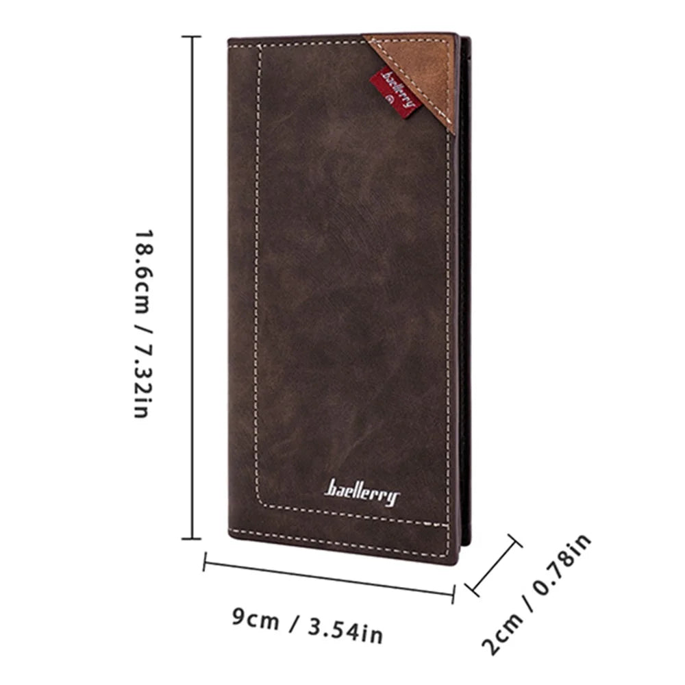 BAELLERRY C3022 Men's PU Leather Long Wallet Cell Phone Storage Pouch Card Carrying Bag Clutch Purse - Coffee - 6