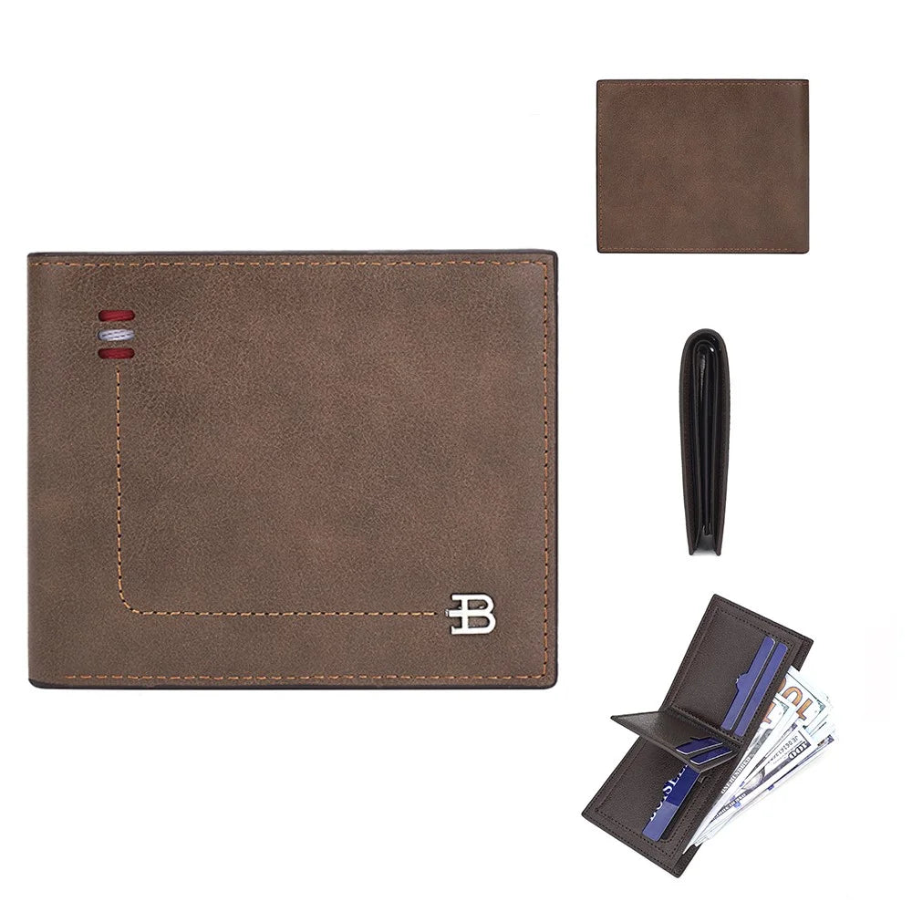 BAELLERRY D3034 Men's Retro RFID Blocking Wallet Card Holder Coin Purse Bag PU Leather Billfold - Brown - 1