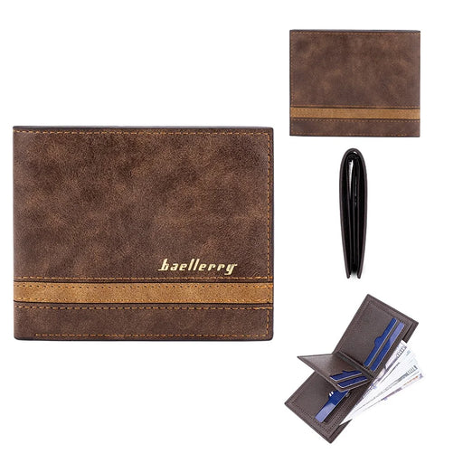 BAELLERRY D3035 Multiple Card Slots Men's RFID Blocking Wallet PU Leather Billfold Coin Purse - Brown - 1