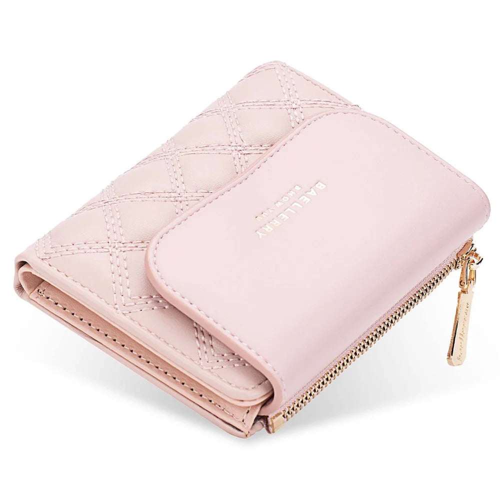 BAELLERRY N2404 Teen Girls Wallet PU Leather Card Storage Holder Pouch for Women - Pink - 1