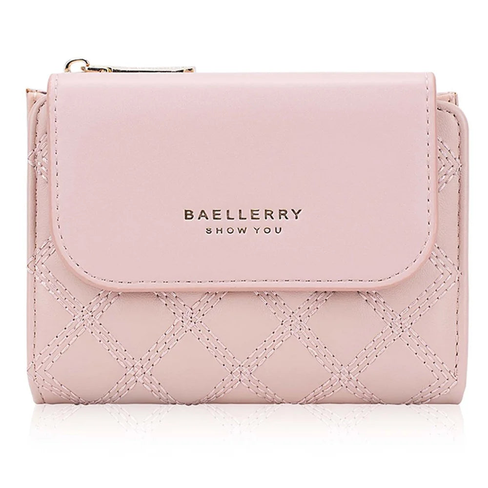 BAELLERRY N2404 Teen Girls Wallet PU Leather Card Storage Holder Pouch for Women - Pink - 4