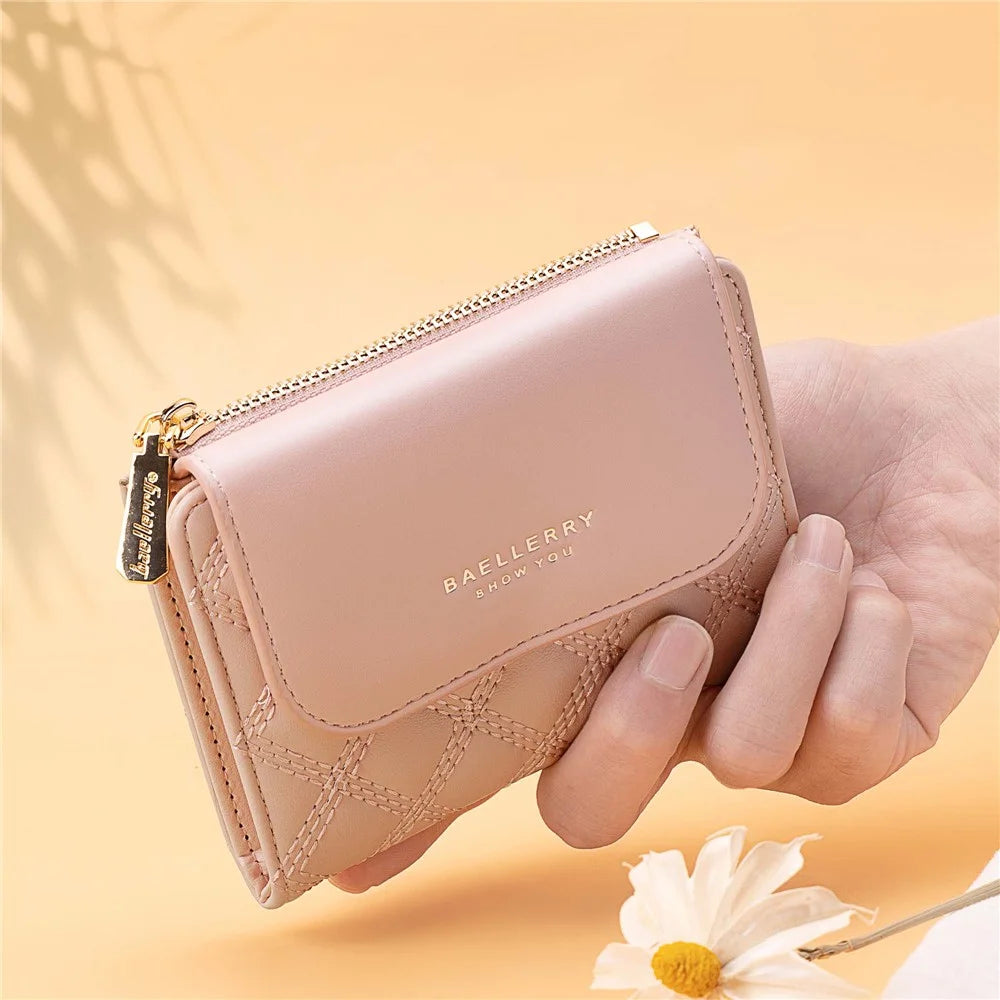 BAELLERRY N2404 Teen Girls Wallet PU Leather Card Storage Holder Pouch for Women - Pink - 5
