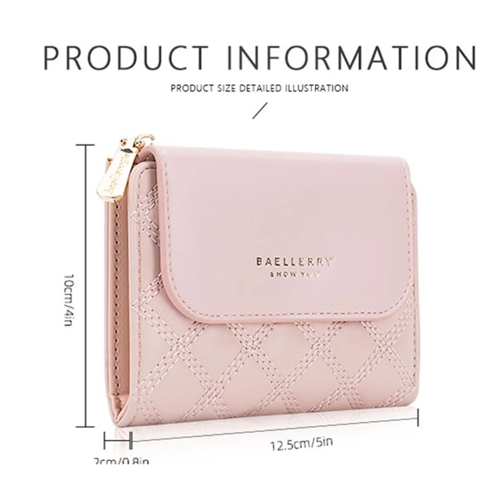 BAELLERRY N2404 Teen Girls Wallet PU Leather Card Storage Holder Pouch for Women - Pink - 6