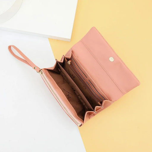 BAELLERRY N8918 Women's Clutch Bag PU Leather Wristlet Wallet Card Carrying Purse Keys Phone Organizer - Pink - 2