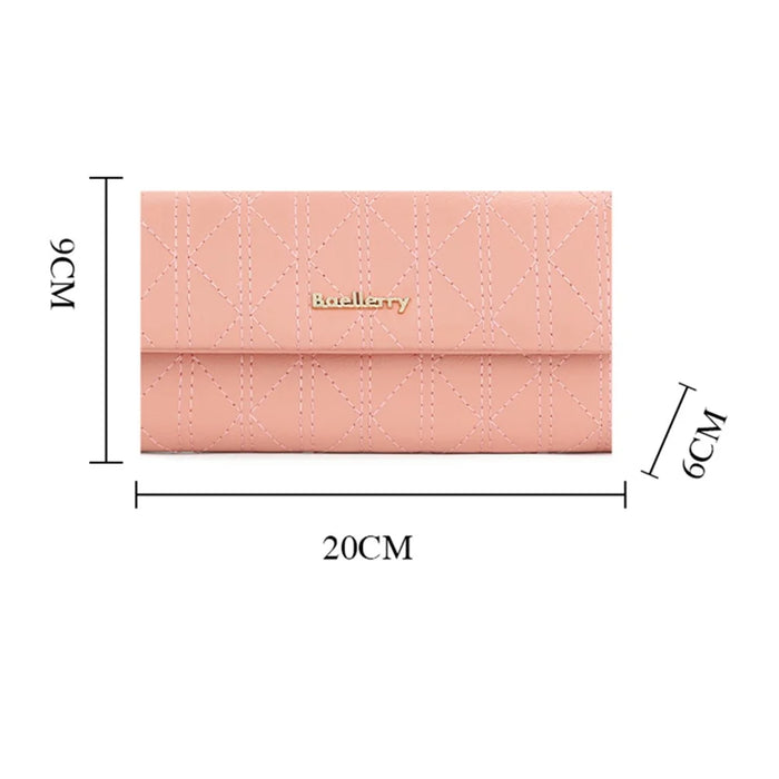 BAELLERRY N8918 Women's Clutch Bag PU Leather Wristlet Wallet Card Carrying Purse Keys Phone Organizer - Pink - 7