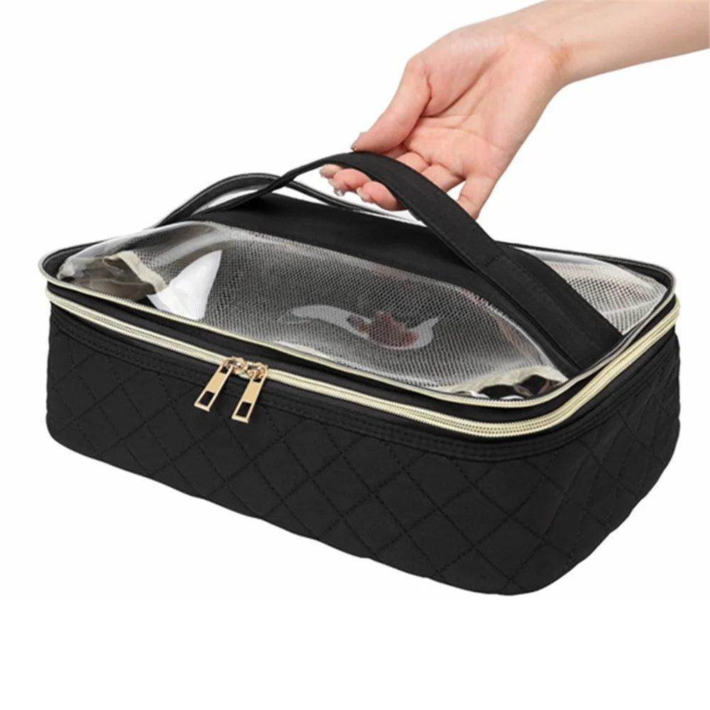 YH3C001 Nail Polish Organizer Bag 3 Layers Nail Polish Carrying Case with Shoulder Strap, Size S - 6