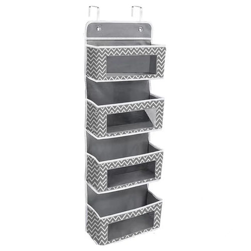Non-woven Fabric 4 Layer Storage Bag Home Wardrobe Door Back Hanging Organizer - Wave Pattern - 1