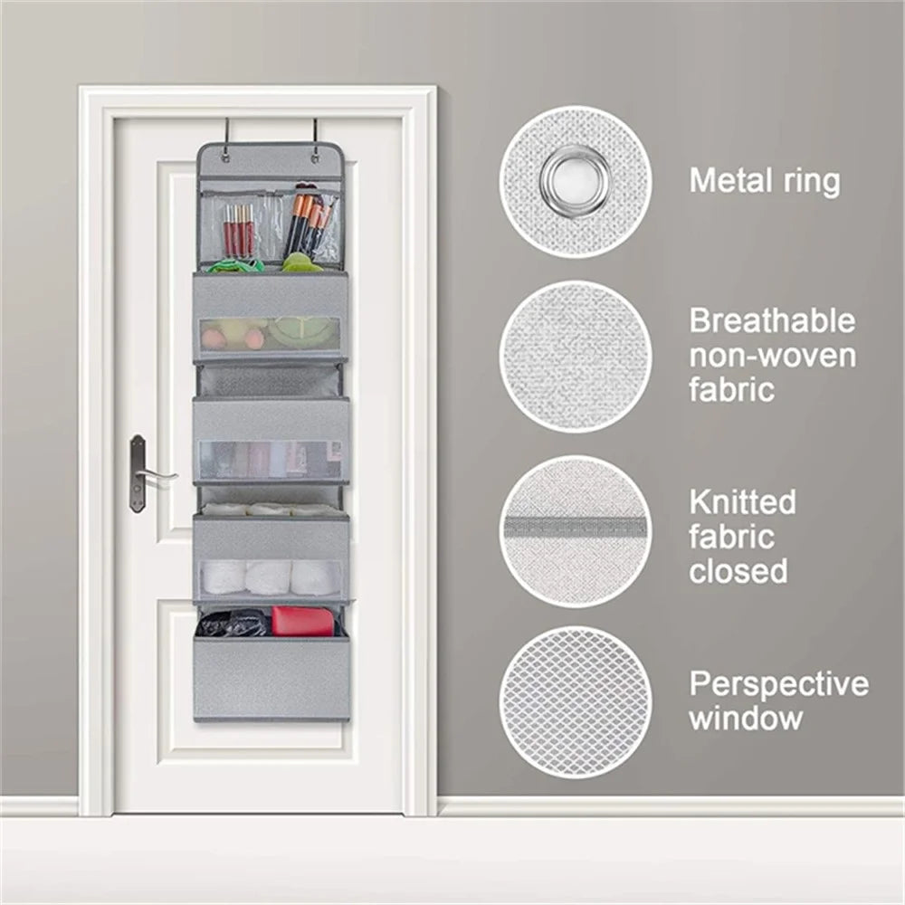 Non-woven Fabric 4 Layer Storage Bag Home Wardrobe Door Back Hanging Organizer - Wave Pattern - 5