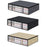 4 Handle Design Non-woven Fabric Foldable Clothing Storage Bag Blanket Clothes Toys Storage Bag - Grey - 6