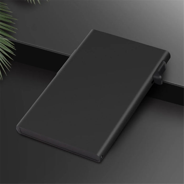 TDL005 RFID Blocking Card Case Aluminum Alloy Easy Pop-Up Credit Card Holder Bag - Black - 3