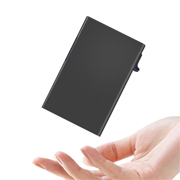 TDL005 RFID Blocking Card Case Aluminum Alloy Easy Pop-Up Credit Card Holder Bag - Black - 5