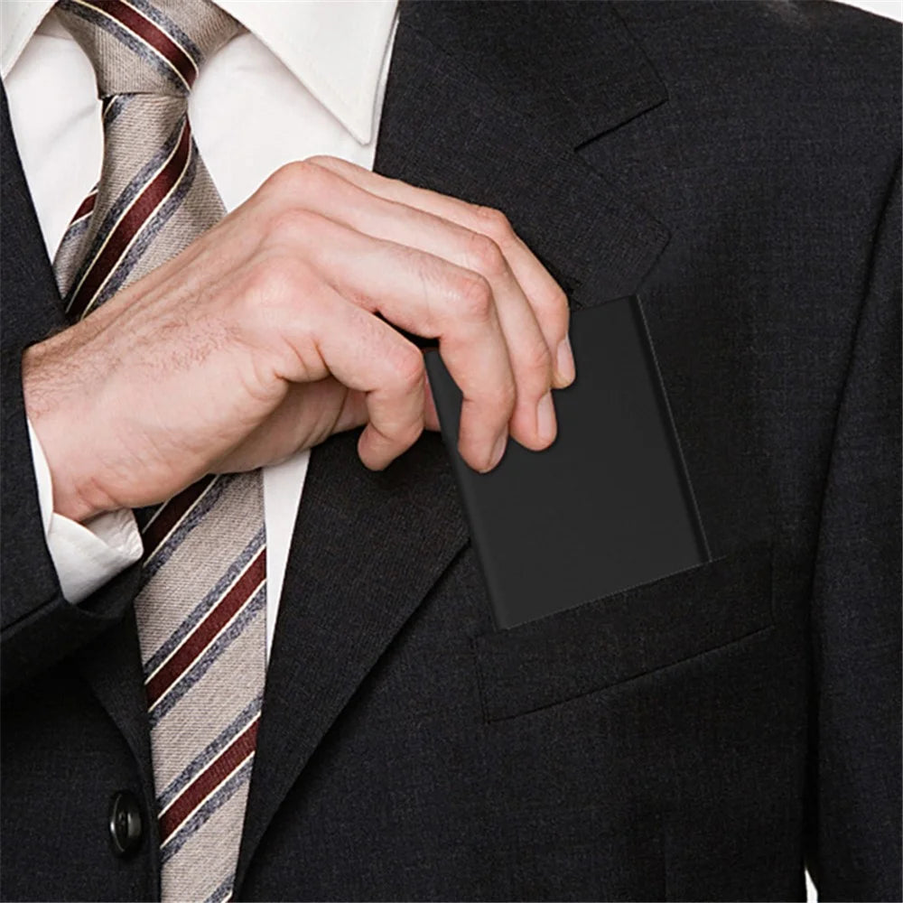 TDL007 Aluminum Alloy Card Pouch RFID Blocking Credit Card ID Card Holder Case Easy Pop-Up Design - Black - 3