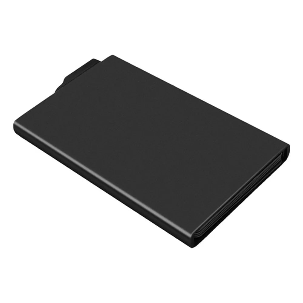TDL007 Aluminum Alloy Card Pouch RFID Blocking Credit Card ID Card Holder Case Easy Pop-Up Design - Black - 6