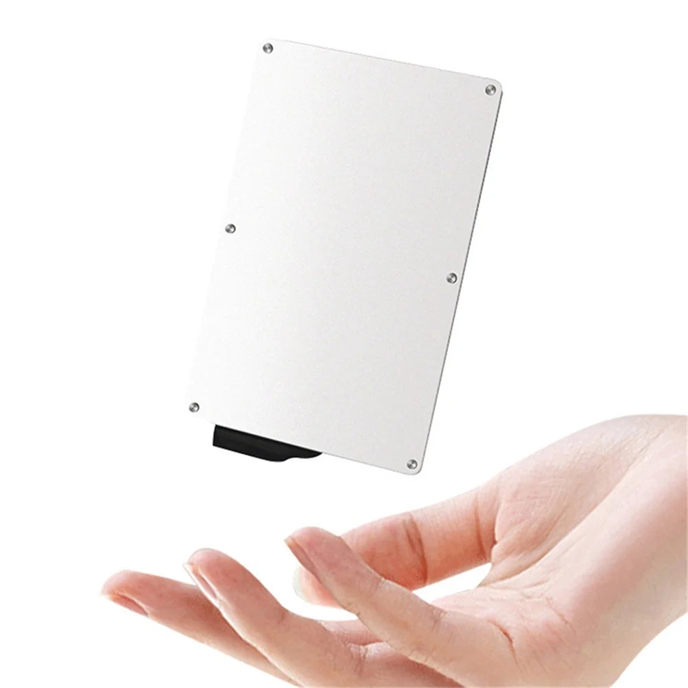 TDL002 Aluminum Alloy Pop-Up Card Pouch RFID Blocking Credit Card ID Card Holder Case - Silver - 3