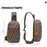 Retro Waxed Canvas+Cowhide Chest Bag Waterproof Men Single Shoulder Crossbody Bag - Grey - 7