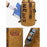 Casual Retro Waxed Canvas+Cowhide Backpack Waterproof Men Travel Luggage Bag - Yellow - 5
