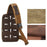 Retro Men Waxed Canvas+Cowhide Chest Bag Breathable Single Shoulder Crossbody Bag - Khaki - 5