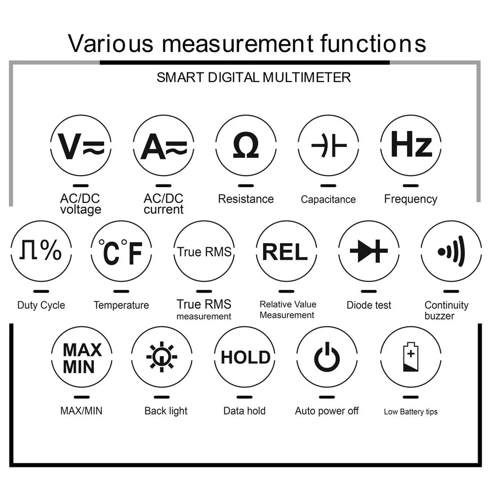 KAEMEASU KM-DM03A High Precision Digital Multimeter 6000 Count Display AC / DC Smart Tester, without Battery - 3