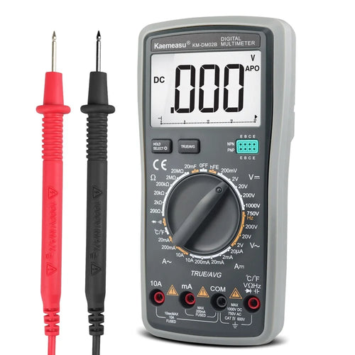 KAEMEASU KM-DM02B HD Screen Portable Smart Multimeter, Anti-Burn Electrician LCD Backlit AC / CD Voltage / Current Tester, No Battery - 1