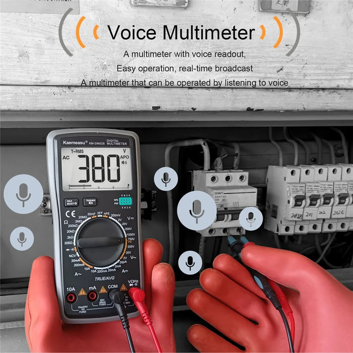 KAEMEASU KM-DM02S LCD Display Smart Digital Multimeter Voice Broadcast Electrical Tester for AC / DC Voltage, Current, No Battery - 3