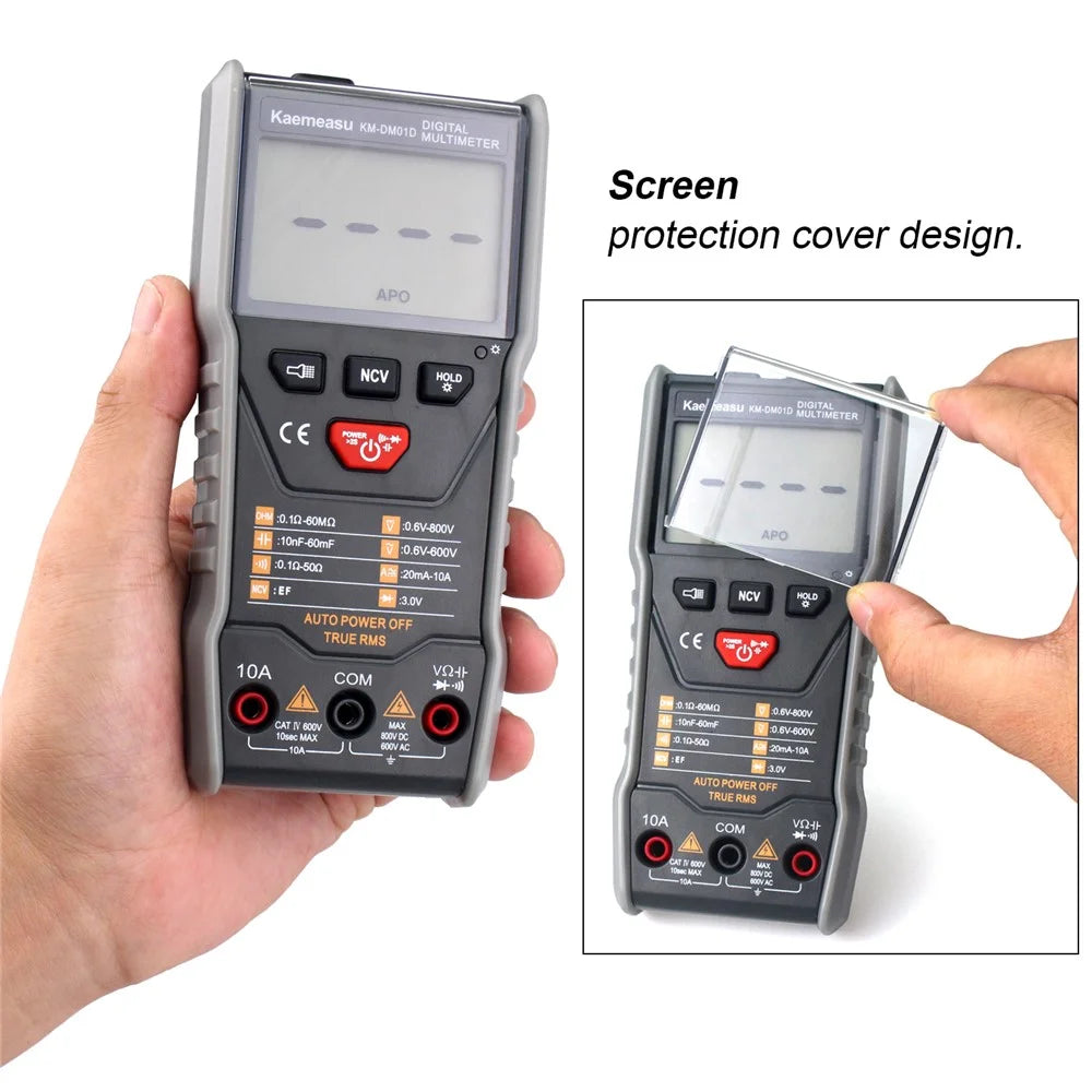 KAEMEASU KM-DM01D Auto Scanning Digital Multimeter 6000 Counts AC / DC Voltage / Current Smart Tester with LCD Backlit, No Battery - 4