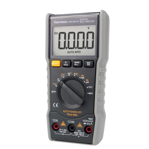 KAEMEASU KM-DM01A High-Precision LCD Backlit Multimeter Auto Shutdown Electrical Tester for AC / DC Voltage, Current, NCV (No Battery) - 1