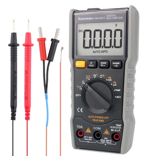 KAEMEASU KM-DM01C Pocket Digital Multimeter Auto Range Electrical Tester for AC / DC, Voltage, Current, Temperature Measurement (No Battery) - 1