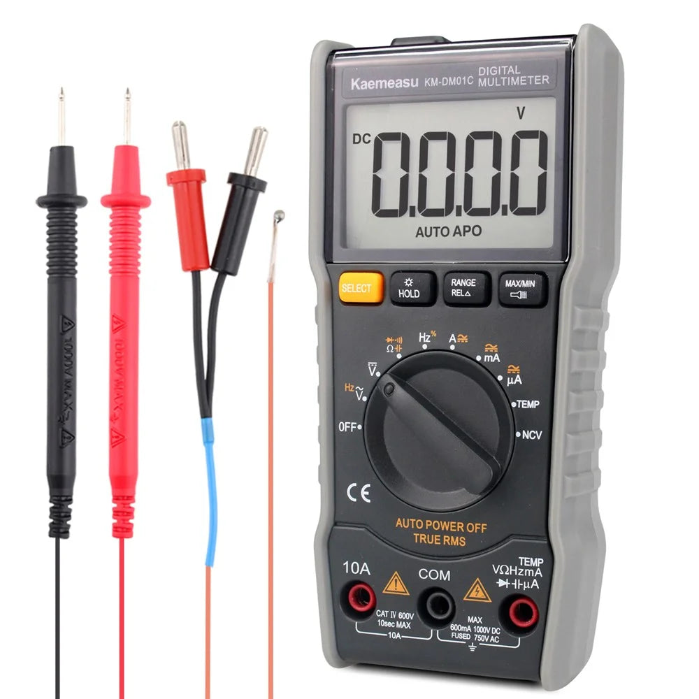 KAEMEASU KM-DM01C Pocket Digital Multimeter Auto Range Electrical Tester for AC / DC, Voltage, Current, Temperature Measurement (No Battery) - 1