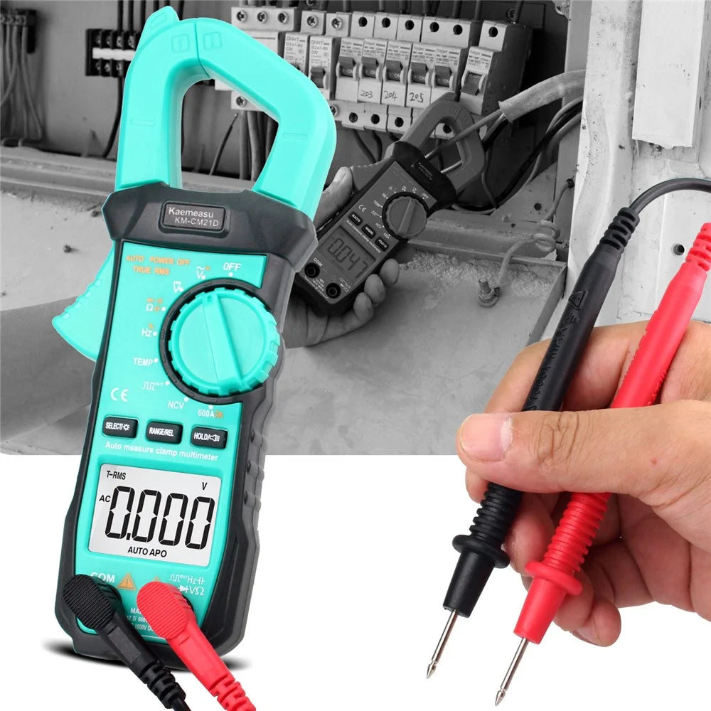 KAEMEASU KM-CM21D Digital Clamp Meter Multimeter Electrical Tester Measuring AC / DC Voltage, Current, NCV (No Battery) - 3